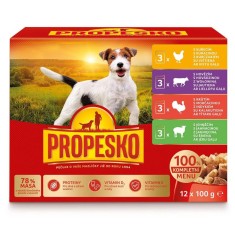 Propesko Dog Plic pui/vita/curcan/miel in sos 12 x 100 g foto