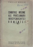 Conditiile interne ale proclamarii independentei Romaniei / Vasile Maciu