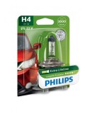 Bec auto cu halogen Philips H4 LongLife EcoVision, 12V, 55W