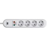 Prelungitor Bachmann Smart 381.2212K, cu protectie supratensiune, 4 prize Schuko, 1.5m