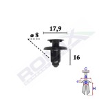 Clips Fixare Elemente Exterior Pentru Hyundai, Kia8x16mm Negru - Set 10 Buc 154522 con62756