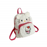 Rucsac Hello Kitty, plus moale, alb, 26 cm