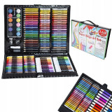 Trusa pictura si desen, set creativ cu 168 piese, cutie depozitare tip valiza