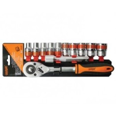 Set 12 tubulare cu antrenor, 1/2&quot;, 10-24mm, CR-V, Gadget