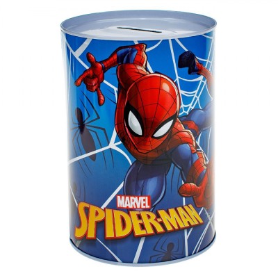 Pușculiță Metalică, Marvel, Spiderman, Albastră, 10x15cm foto