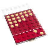 Tava cu 48 locasuri rotunde pentru monede de 21.5mm in capsule