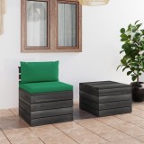 vidaXL Set mobilier grădină din paleți, 2 piese, cu perne, lemn de pin 3061664