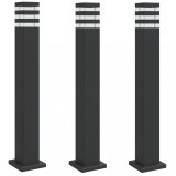 Cumpara ieftin Lampi de podea de exterior, 3 buc., negru, 80 cm, aluminiu