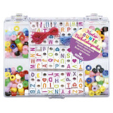 Set margele cu litere Moses, 190 piese, plastic, 3 ani+, Multicolor