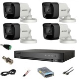 Sistem supraveghere video ultra profesional Hikvision 4 camere Ultra HD 8MP 4K, DVR 4 canale, full accesorii, live internet SafetyGuard Surveillance