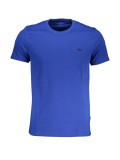 Tricou barbati, cu mini logo, Slim fit, Albastru inchis (Marime: L)