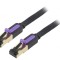 Patch cord U/FTP negru 1m aurit