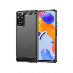 Husa Compatibila cu Xiaomi Redmi Note 11 Pro 4G / Note 11 Pro 5G Techsuit Carbon Silicone Negru