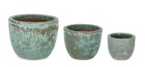 Cumpara ieftin Set 3 ghivece flori teracota verde Duysen &Oslash;39x31h; &oslash;30x24h; &oslash;21x18h