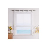Perdea romană ESLIR cu bucle, perdele romane, perdele de bucătărie, jaluzele transparente cu bucle, voal modern, Wh