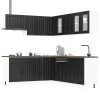 Set dulap de bucătărie 11 piese &bdquo;Lucca&rdquo; lemn negru prelucrat