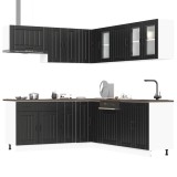 Cumpara ieftin Set dulap de bucătărie 11 piese &bdquo;Lucca&rdquo; lemn negru prelucrat