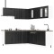 Set dulap de bucătărie 11 piese &bdquo;Lucca&rdquo; lemn negru prelucrat