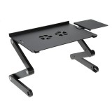 Masuta Laptop Pliabila Reglabila T8 cu 2 Ventilatoare, Aluminiu, Racire, Suport Laptop 17 inch