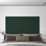 VidaXL Panouri de perete, 12 buc. verde &icirc;nchis 60x15 cm textil 1,08 m&sup2;