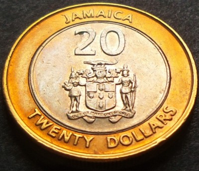 Moneda exotica - bimetal 20 DOLARI - JAMAICA, anul 2001 *cod 3320 foto