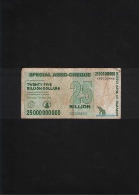 Zimbabwe 25 000 000 000 25 miliarde dollari dollars 2008 seria5133446 foto