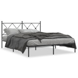 Cadru de pat metalic cu tablie, negru, 150x200 cm GartenMobel Dekor, vidaXL