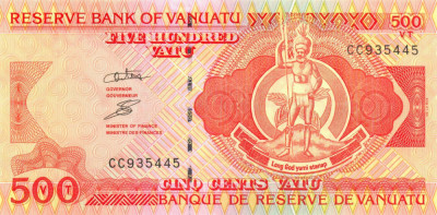 VANUATU █ bancnota █ 500 Vatu █ 2011 █ P-5c █ Serie CC █ UNC █ necirculata foto