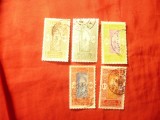 Serie mica Dahomey colonie franceza 1925, culegator fructe , 5 val.stampilate