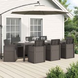 vidaXL Set de masă pentru grădină 9 pcs Gri deschis și antracit PP 3430100
