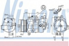 Compresor clima / aer conditionat BMW Seria 3 (E90) (2005 - 2011) NISSENS 89043 foto