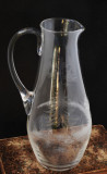Sticla Suflata de epoca Boemia - Carafa 1,5 L cu motive vanatoresti