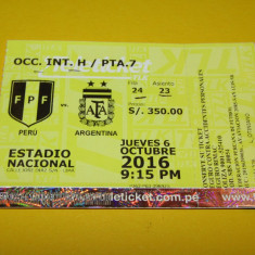 Bilet meci fotbal PERU - ARGENTINA (06.10.2016)