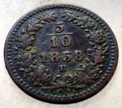 F.122 AUSTRIA 5/10 KREUZER 1858 B foto