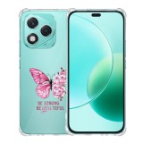Husa antisoc pentru honor 400 lite - airbag tpu, col&Egrave;uri ranforsate- butterfly roz