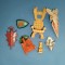 Set 7 piese: Playmobil idol incas si scut, Imaginex tron King Lion si pelerina Lost Fortress, Fireguard Batman 1995, onament dop, scut Kestrel lost19