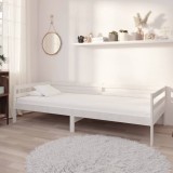 vidaXL Pat de zi cu saltea, alb, 90x200 cm, lemn masiv de pin