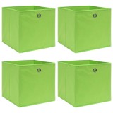 Cumpara ieftin Cutii de depozitare, 4 buc., verde, 32x32x32 cm, textil