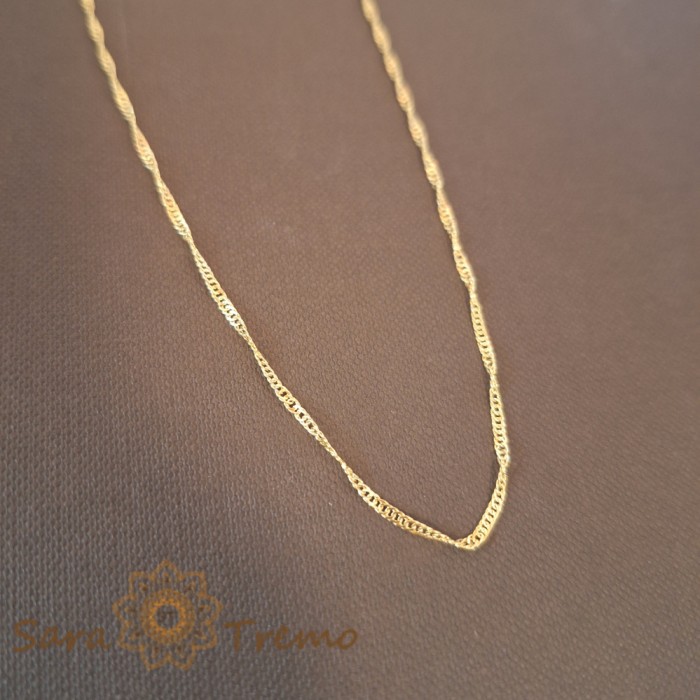 Lantisor rasucit placat cu aur Twisty Twist - 50 cm