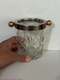 FRAPIERA CRISTAL + Metal Argintat - 13 cm Inaltime - Deosebita - Vintage !