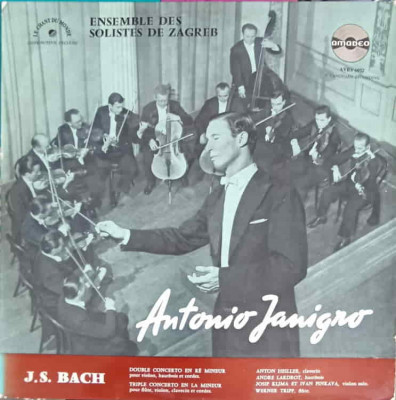 Disc vinil, LP. Double Concerto En R&amp;eacute; Mineur. Tripple Concerto En La Mineur-Jean-Sebastien Bach, Ensemble Des S foto