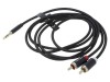 Cablu Jack 3,5mm la RCA x2, 1,5m, placare aurită, textil, Vention