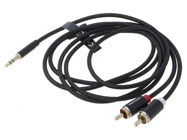 Cablu Jack 3,5mm la RCA x2, 1,5m, placare aurită, textil