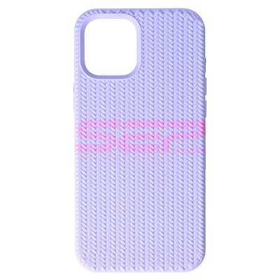Toc silicon Woven Texture Apple iPhone 12 Pro Max Lavender foto