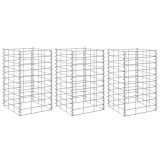 vidaXL Straturi &icirc;nălțate gabion, 3 buc., 30x30x50 cm, fier 151248