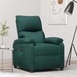 vidaXL Fotoliu rabatabil electric, verde &icirc;nchis, material textil