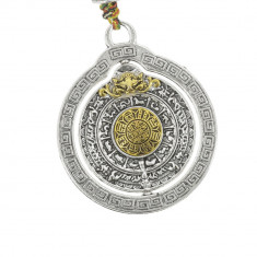 Amuleta cu cele 8 simboluri tibetane, dubla dorje si vasul prosperitatii foto