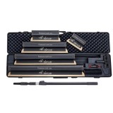 Set 5 gletiere profesionale, lama inox 0.3 mm, Premium Gold, 25, 40, 60, 80, 100 cm, adaptor, maner telescopic, rola gletuit, geanta, Ergoplane, Olejn