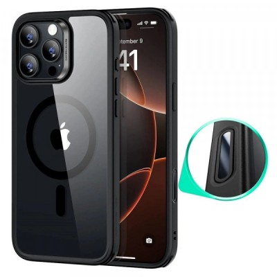 Husa MagSafe pentru Apple iPhone 16 Pro Max, ESR, Classic Hybrid Slide, Neagra Transparenta foto