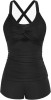 Costum Baie Intreg Dama Tankini GRACE KARIN S Negru - Outlet, Control Abdomen, Plaja Piscina